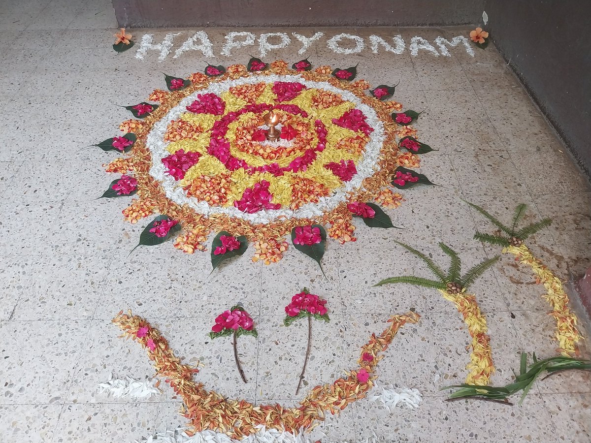 Pookkalam curated by residents in our apartment during the Onam celebrations.