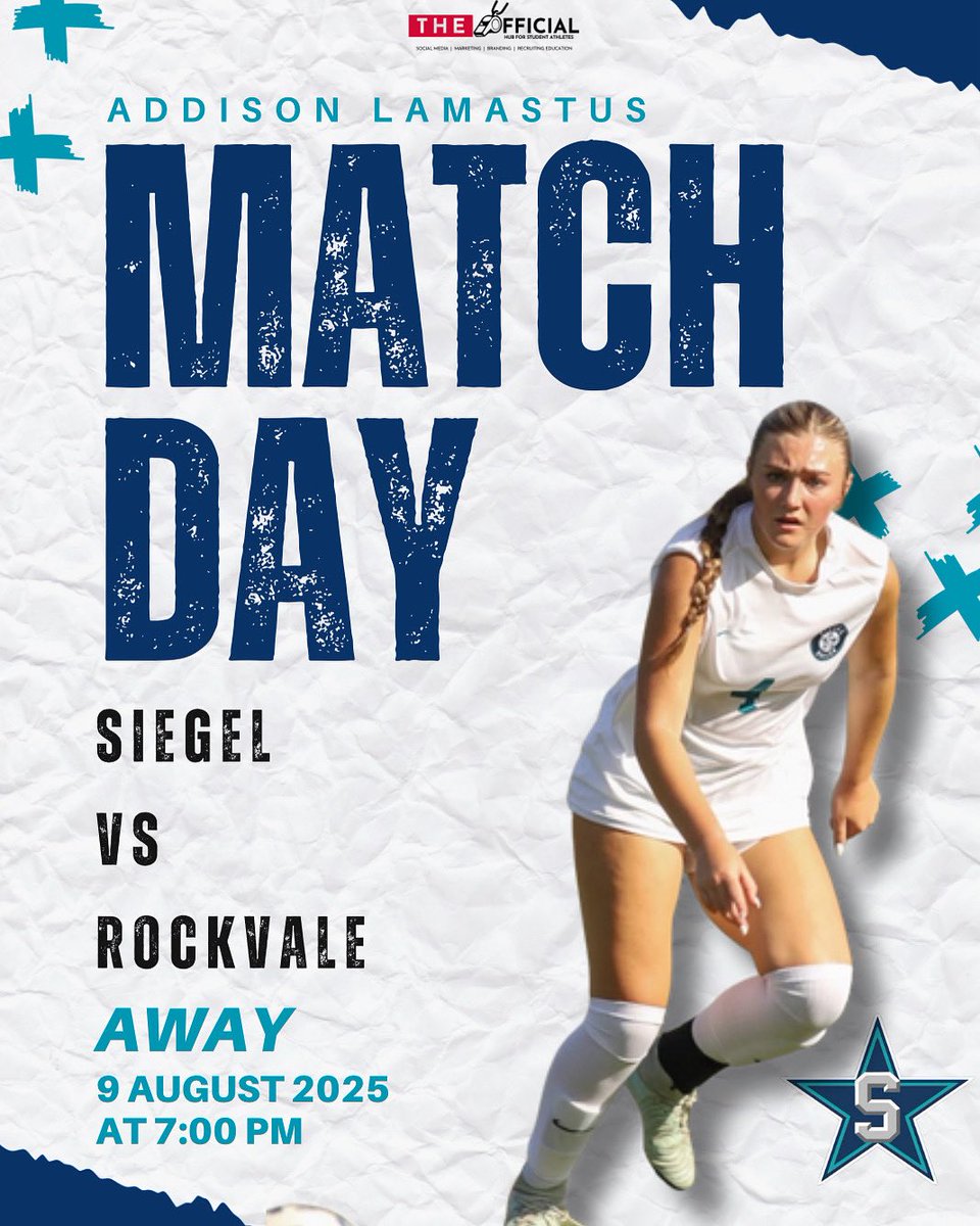 AddisonLamastus's tweet photo. Away Game vs Rockvale 
Today- 7pm ⚽️
@SiegelSoccer @theofficial_hub https://t.co/GWoU7oj3yi