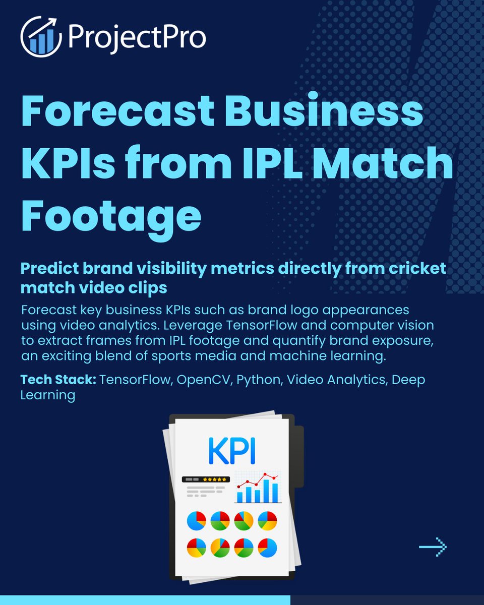 ProjectPro_'s tweet photo. 🔹 IPL video analytics 
🔹 Stock price prediction (LSTM) 
🔹 Time-series forecasting (Prophet) https://t.co/KNxvx8WaI9