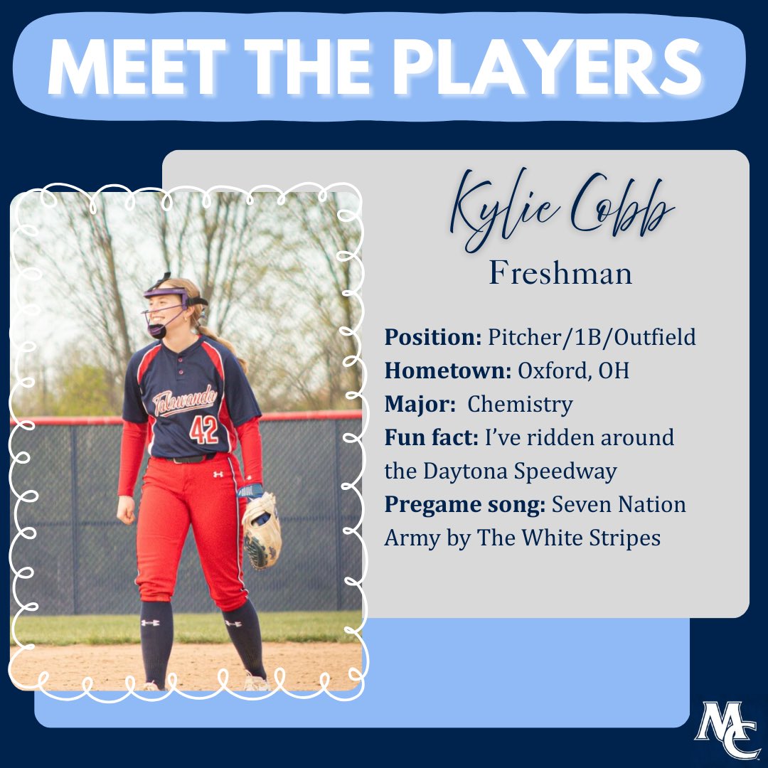 Next we have freshman pitcher and outfielder, Kylie Cobb!!