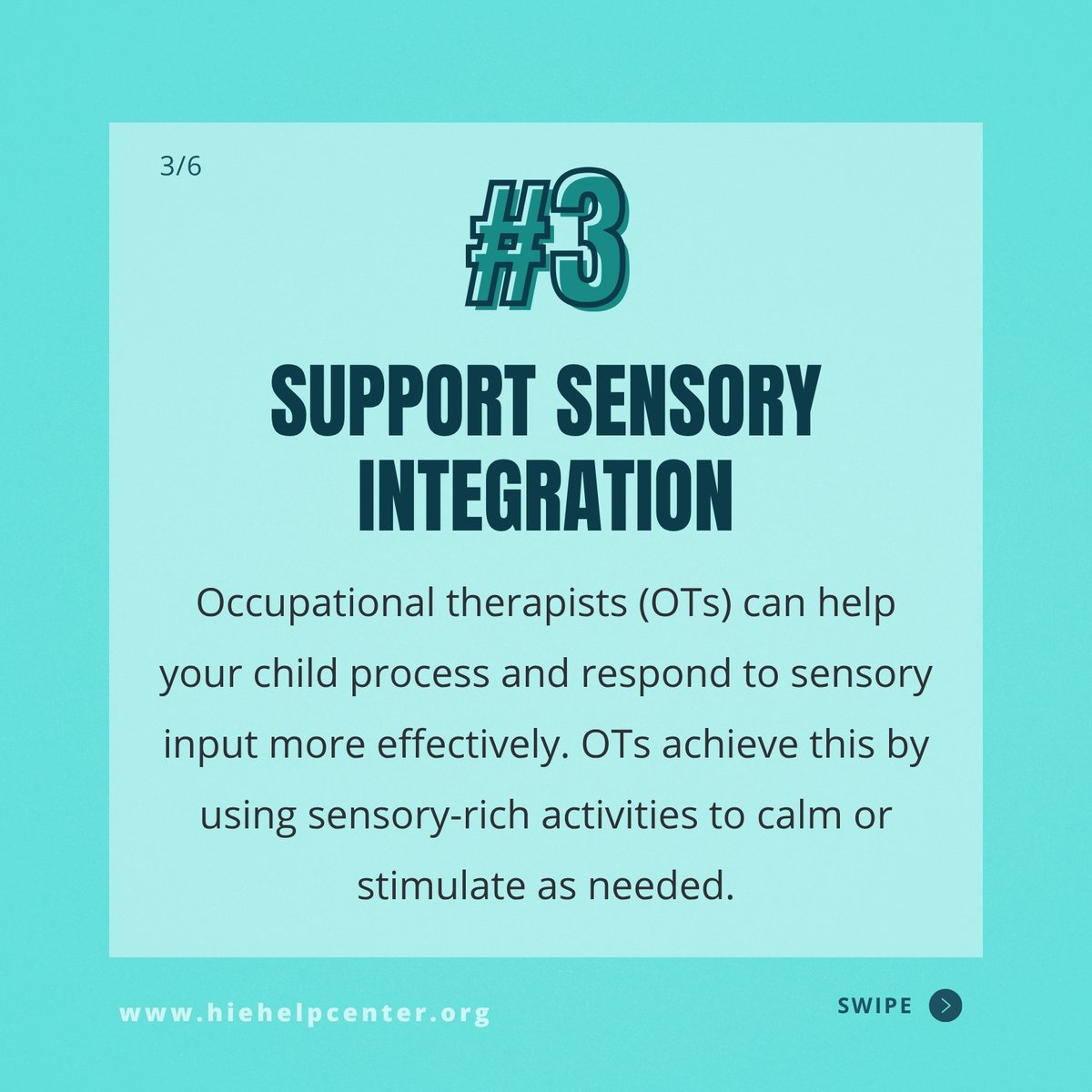 HIEHelpCenter's tweet image. Occupational therapy is about helping your child do daily tasks, in a way that works for them. Your child’s occupational therapist (OT) can help by:
🧠 Supporting brain development 
 🍼 Developing feeding skills 
 🖐️ Building fine motor skills
 🛁 Supporting daily routines