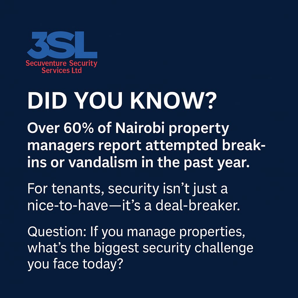 secuventure's tweet image. Challenges faced by Property managers in Nairobi 
#securitysolutions
#Trustedsecuritysolutions
#The3rdEye