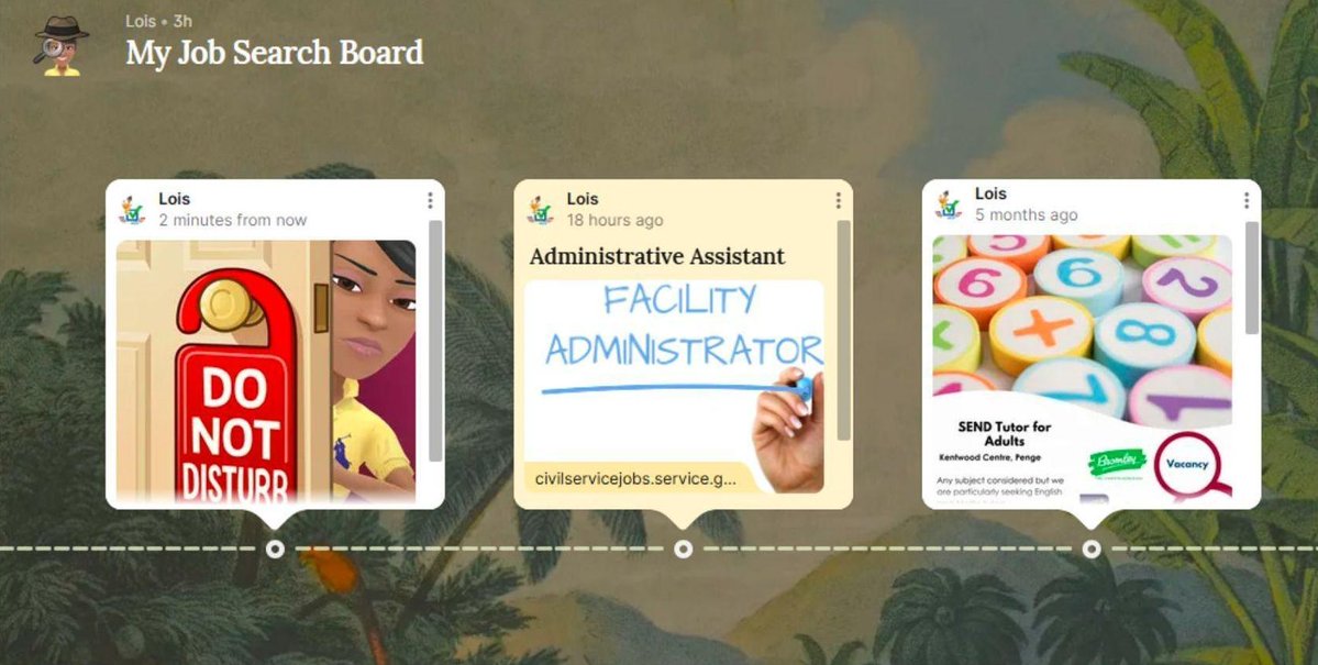 designmakecraft's tweet image. Using #Padlet again. #JobSearch  🕵️🔎