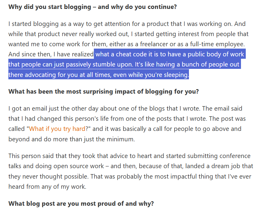 Cynthia Dunlop (@c_a_dunlop) on Twitter photo New interview: <a href="/aarondfrancis/">Aaron Francis</a> on technical blogging. It’s short, sharp, and spot on. No excuses, give it a read. 🙂
writethatblog.substack.com/p/aaron-franci… New interview: <a href="/aarondfrancis/">Aaron Francis</a> on technical blogging. It’s short, sharp, and spot on. No excuses, give it a read. 🙂
writethatblog.substack.com/p/aaron-franci…