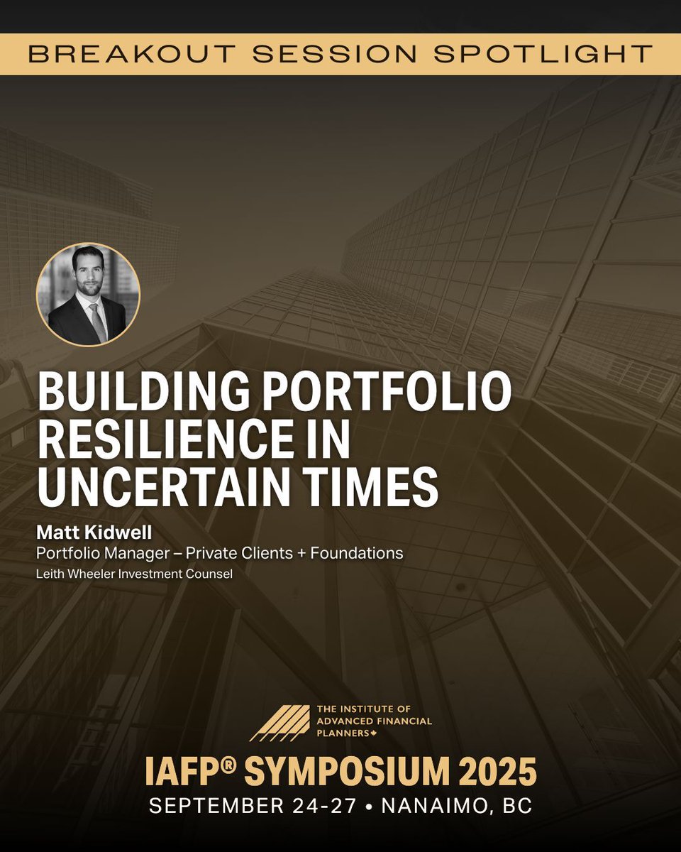 AdvancedPlanner's tweet image. In volatile markets, resilience wins. Matt Kidwell shares disciplined portfolio strategies to keep clients invested and focused on goals — not headlines. #IAFPSymposium #Investing