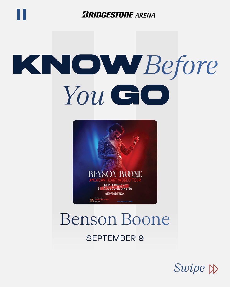 BrdgstoneArena's tweet photo. We are so FLIPPING excited for Benson Boone tonight! 🤸🤩
🎟️ Limited Tickets: https://t.co/FF5gYZzF2t
🍽️ Lexus Lounge: https://t.co/GRfiyc0zij
🚗 Parking: https://t.co/A312aggAB9
➡️ Accessibility &amp; more FAQs: https://t.co/AEoJhmkdn0
👜 Bag policy: https://t.co/P9WHFIHtv9 https://t.co/5qkuV31LXa