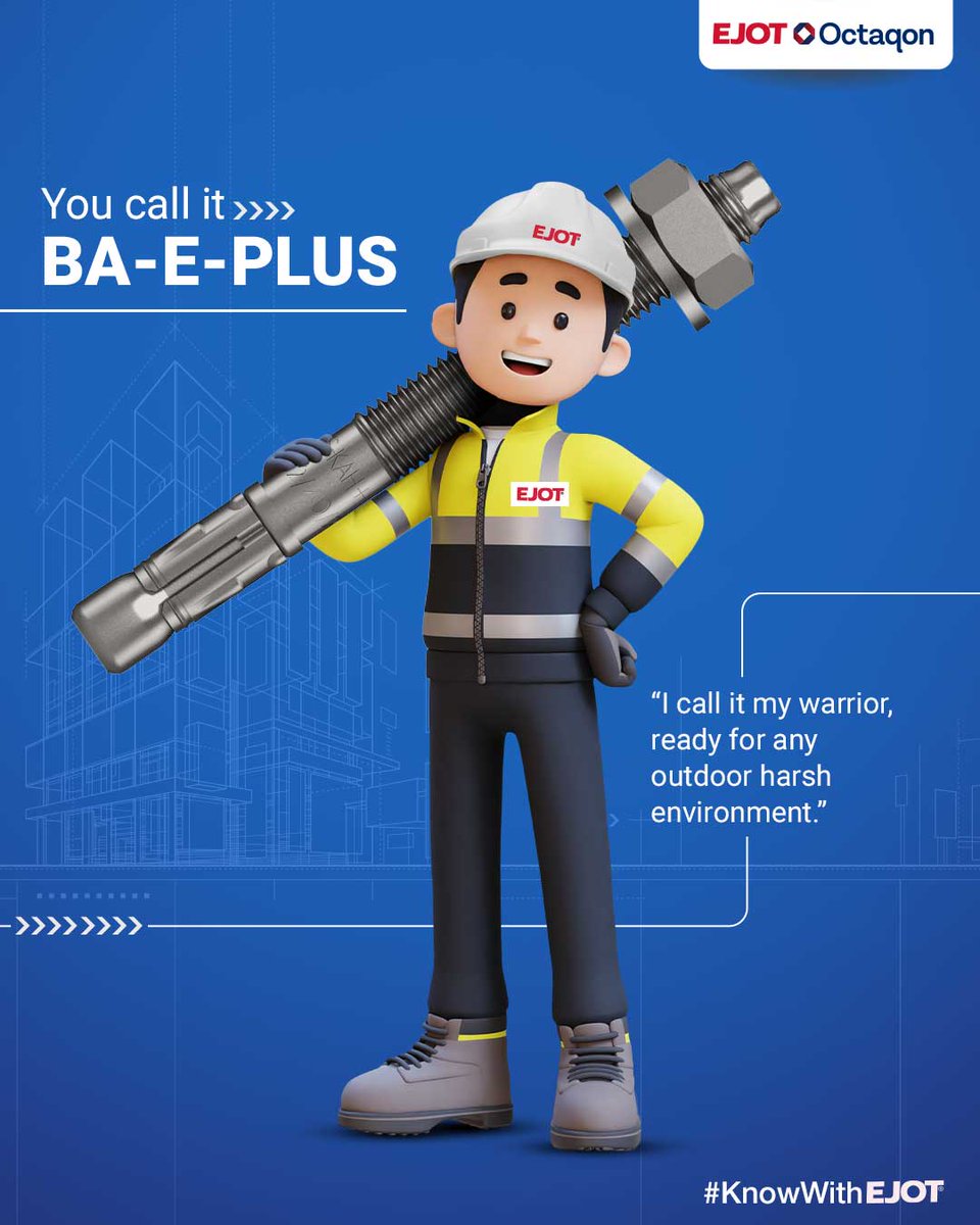 EjotIndia's tweet image. The EJOT BA-E Plus through bolt, crafted from stainless steel (A4), is engineered for challenging coastal and industrial environments.

To know more, email us @ infoin@ejot.com
Or visit us ejot.com/Building-Faste…

#EJOTIndia #FasteningSolutions