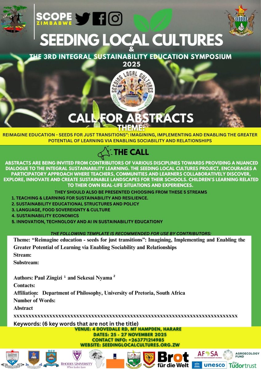 SCOPEZIM's tweet photo. Seeding Local Cultures 2025 
We are thrilled to announce the upcoming Seeding Local Cultures &amp; 3rd Integral Sustainability Education Symposium 2025!

#SeedingLocalCultures #SustainabilityEducation #JustTransitions #Agroecology #IndigenousKnowledge @followers https://t.co/cYjRTZUoHm