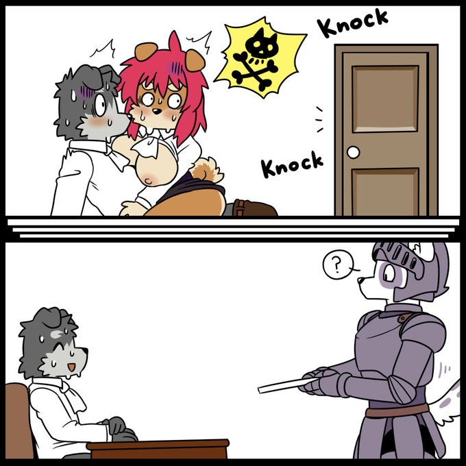 仕事中にヤってれば起こりえるお約束。 デスク下フェラ。 ピザさんのダニー君お借りしました。