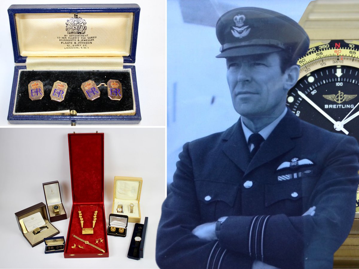 ✈️ Royal pilot’s treasure trove set to fly at <a href="/HansonsKent/">Hansons Kent & Sussex</a> auction!

A collection of gifts given to Squadron Leader Denis Lowery—the RAF pilot who repatriated the Duke of Windsor—is going under the hammer in Kent on 16 September. Highlights include gold cufflinks from Queen