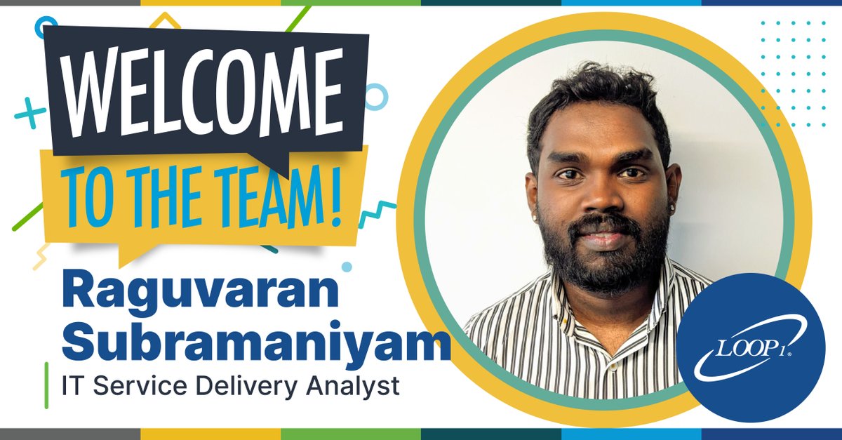 Loop1Global's tweet image. Join us in welcoming Raguvaran Subramaniyam. He joins the Loop1 Sri Lanka team as an IT Service Delivery Analyst. It’s great to have you onboard!

#loop1 #welcomeonboard #team #ITOM #L1M3 #loopster #careers #knowwhatsnext #srilanka