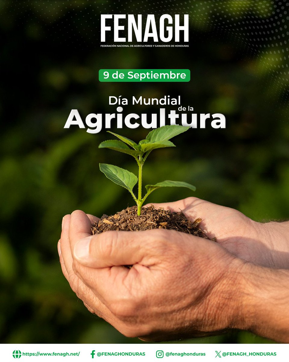 🌱 9 de septiembre | Día Mundial de la Agricultura 👩‍🌾👨‍🌾

Un homenaje a quienes trabajan la tierra con esfuerzo y dedicación, garantizando alimentos, desarrollo y vida para todos.

Desde FENAGH reafirmamos nuestro compromiso con el fortalecimiento del agro hondureño. 💚🇭🇳