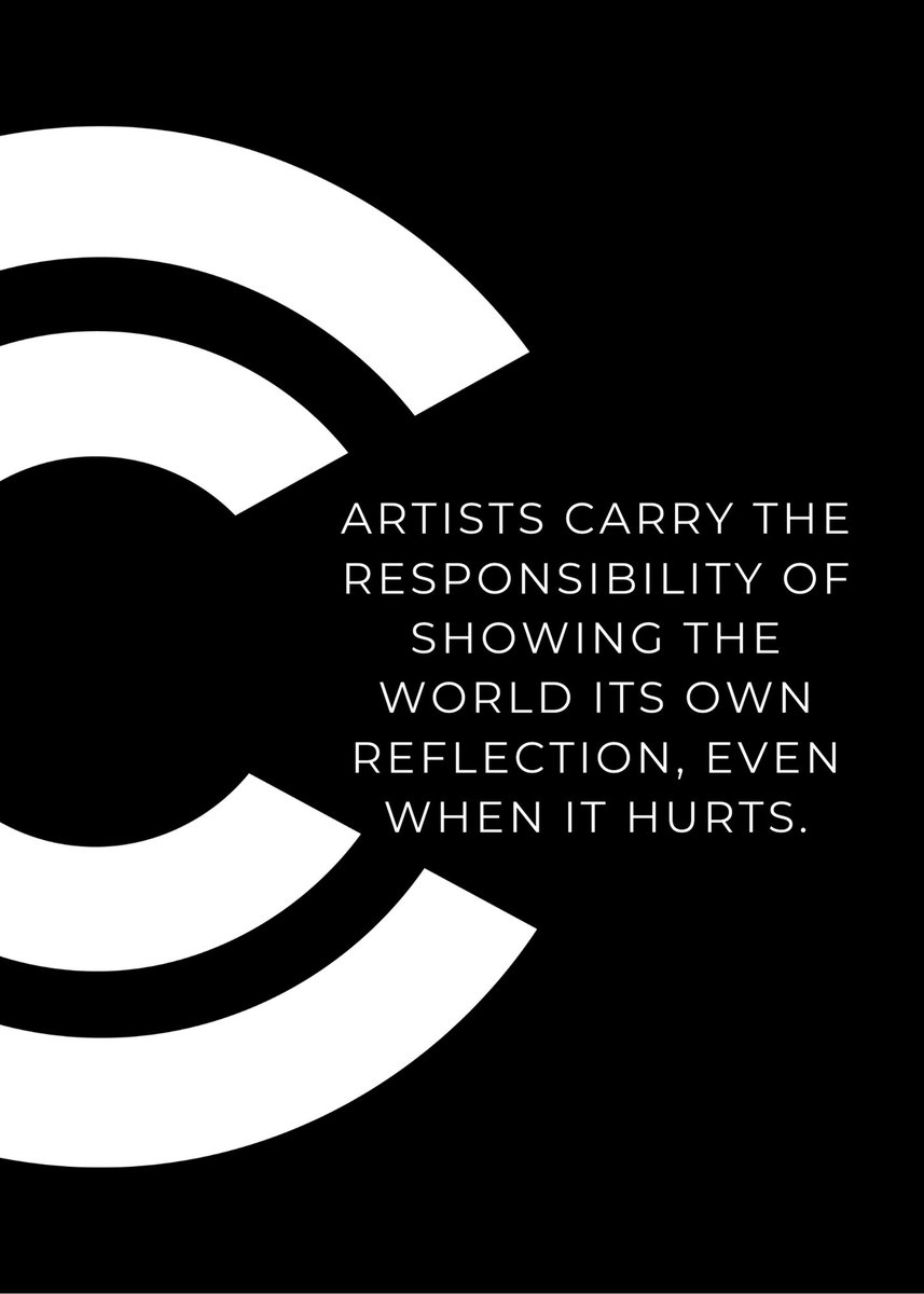 GM! ❤️‍🔥

Artists carry the responsibility of showing the world its own reflection, even when it hurts. 

Have a great day everyone!