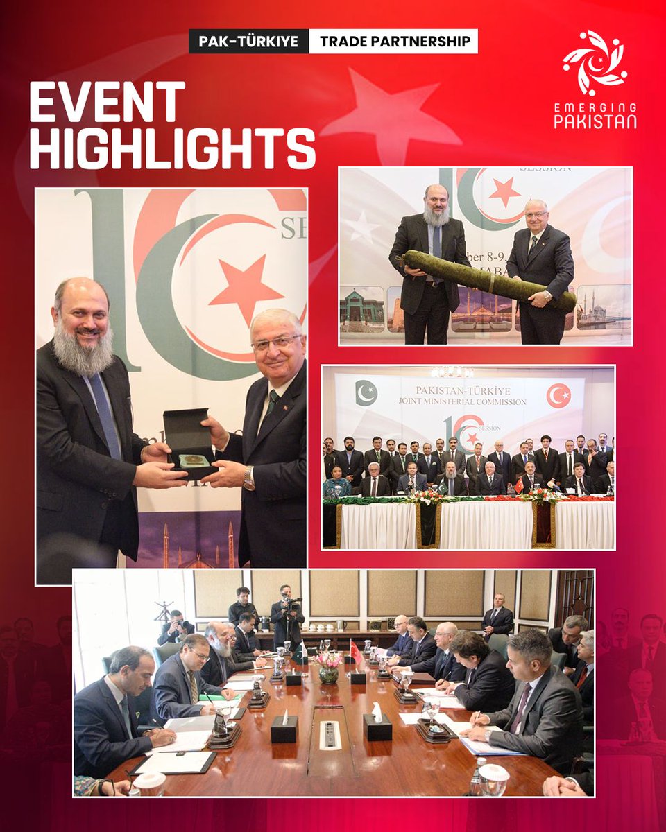Emergingpk's tweet photo. Pakistan & Türkiye step up cooperation in trade, IT, energy & youth skills unlocking new B2B links and aiming for $5B trade.
Stronger together for shared prosperity!
#PakTurkiye #Trade #Growth #EmergingPakistan https://t.co/OdqNnDGY62