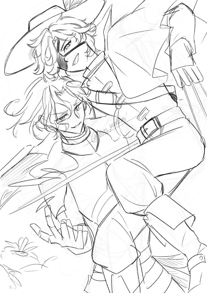 描きたいなー描けるかなーっていうラフ⚔️🧯