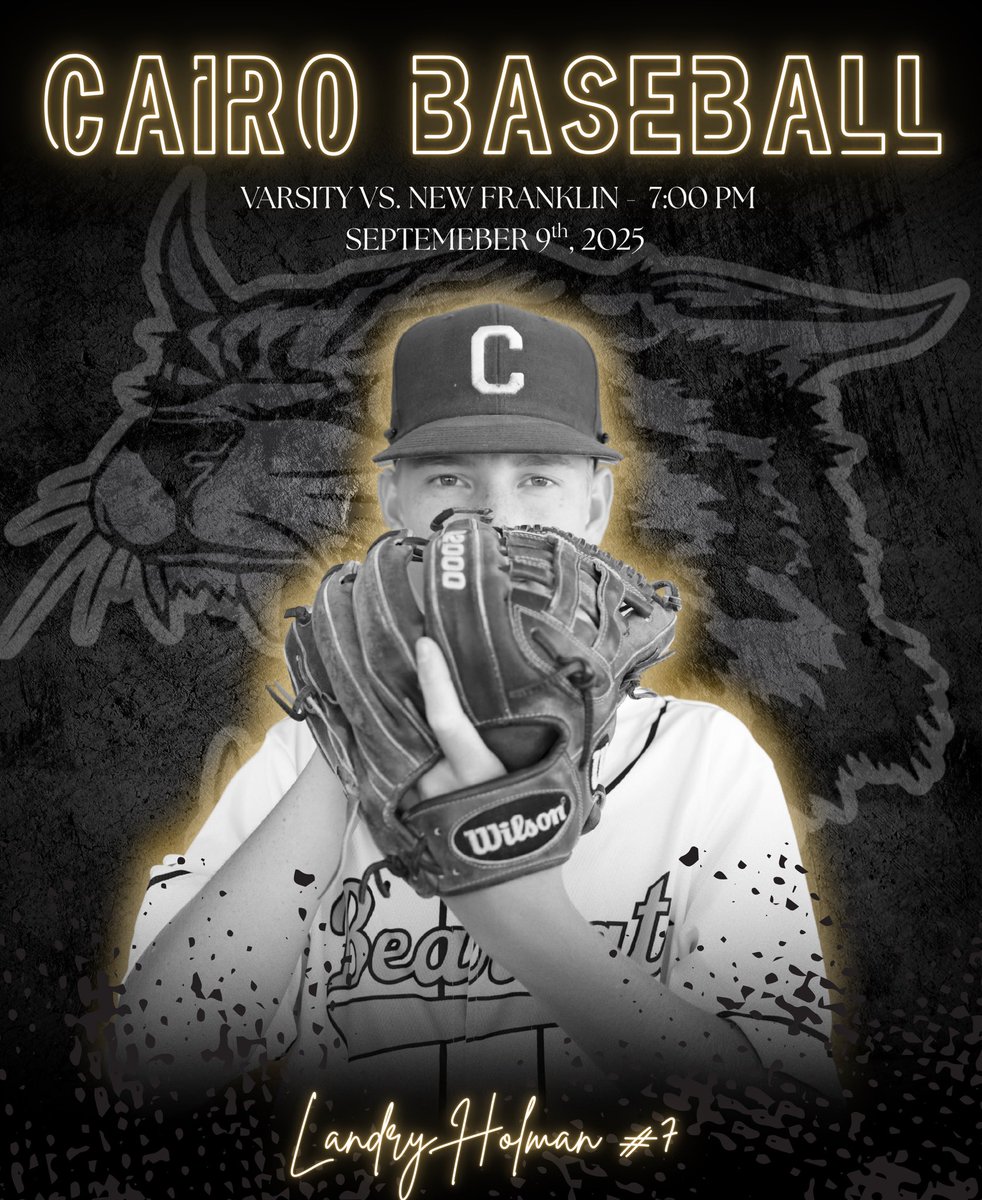 First Home Game of the Fall!!! #LetsGo

⚾️ Varsity vs. New Franklin
📍Cairo, MO - Home of the Bearcats
⌚️7:00 PM (following Softball Game)