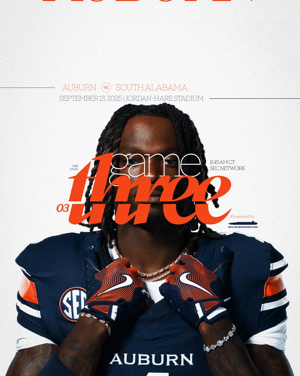 Auburn Football (@auburnfootball) on Twitter photo It's Homecoming Week on The Plains! π¦
π South Alabama
β° 11:45AM CT
πΊ <a href="/SECNetwork/">SEC Network</a> It's Homecoming Week on The Plains! π¦
π South Alabama
β° 11:45AM CT
πΊ <a href="/SECNetwork/">SEC Network</a>
