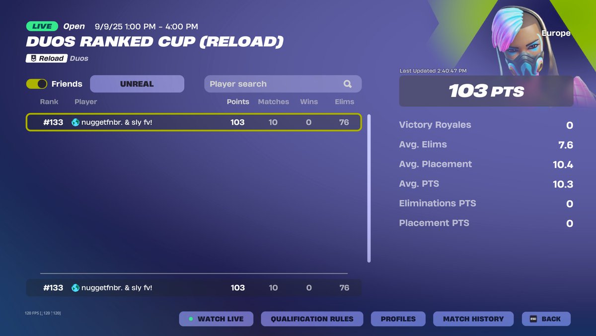 first tourney back 😍