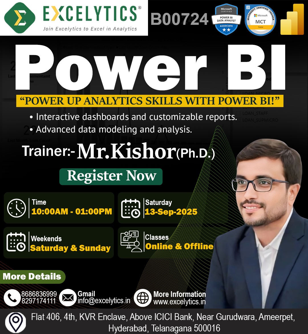 excelytics_info's tweet image. Hi,

Hope you are doing well, wanted to keep you posted that we have Demo session Power BI on 13-Sep-2025 between 10:00AM-01:00PM by Mr. Kishor 

Registration Link : forms.gle/sKoE3RXg86kVcg…

WhatsApp Link : chat.whatsapp.com/JXpH8j5YjTG09F…

Zoom Link : excelytics.info/B00724
