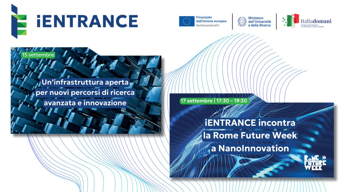15 e 17 settembre nell'ambito di @NanoInnovation2025, in collaborazione con <a href="/romefutureweek/">Rome Future Week</a>, presentazione della nuova infrastruttura #iENTRANCE, coordinata dal #Cnr e dedicata alla ricerca d’avanguardia nel campo della scienza e tecnologia dei materiali
ℹ️cnr.it/it/nota-stampa…