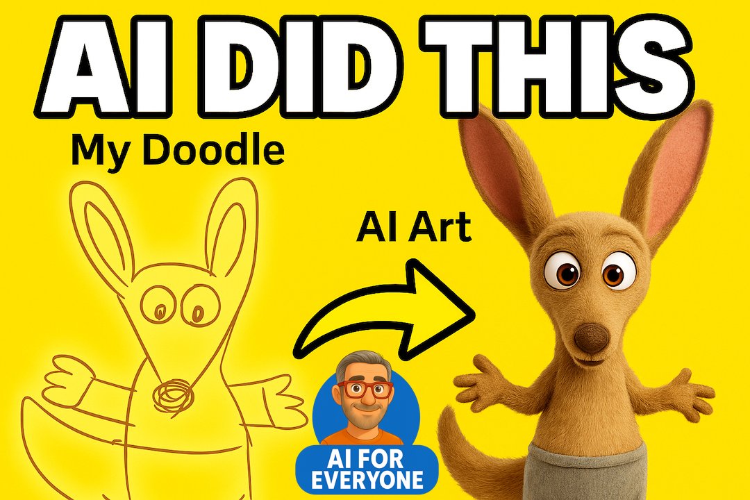 I turned my doodle into art in a matter of seconds! Here’s a great idea for your kids, grandkids… or just the kid in you.