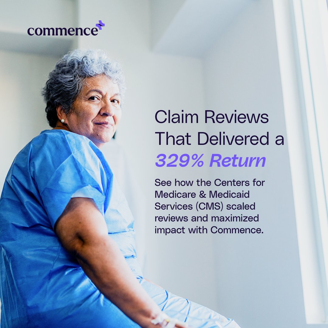 Commence_AI's tweet image. 298K records. 87.5K claims. 329% ROI.
Commence delivered audit-ready Medicare reviews with speed, scale, and clinical accuracy for @CMSGov BFCC QIO TO 3.
Learn how we do it at commence.ai.
#medicare #govtech #greaterdatagreatergood