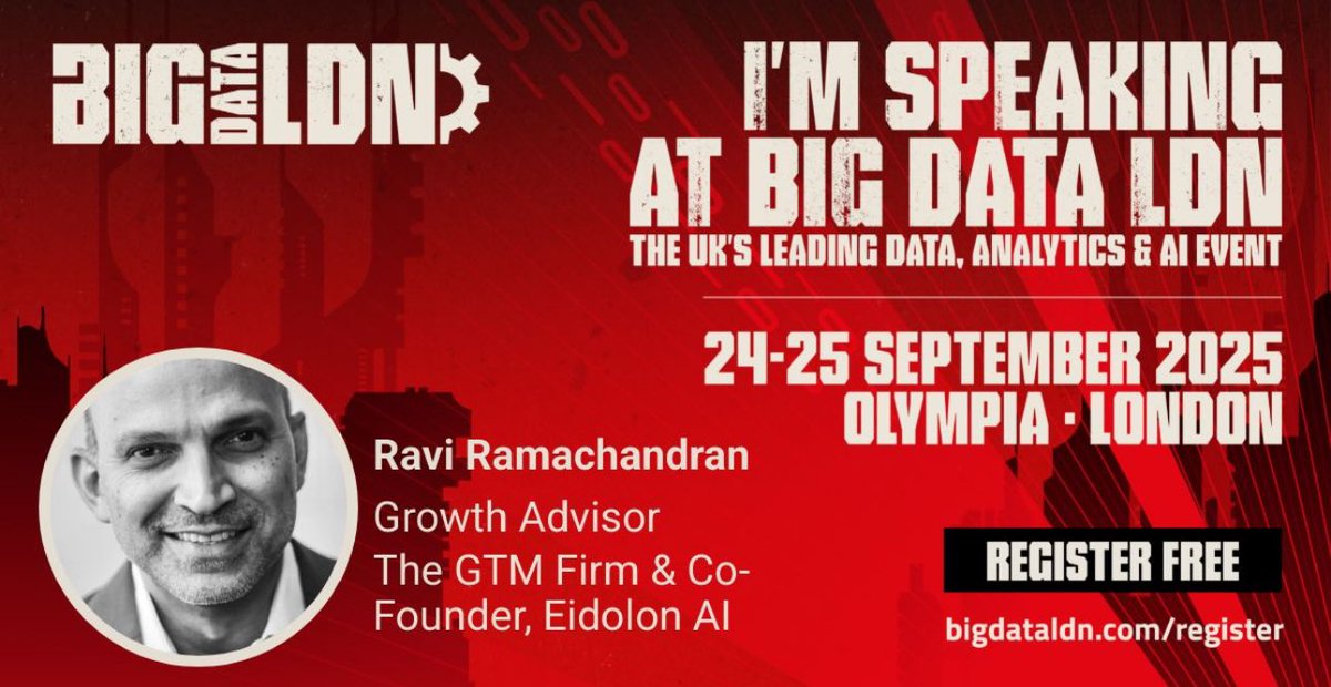 ravi_rama's tweet image. Pumped to talk GTM &amp;amp; AI at  #bigdataldn #ai #gtm #aiagents