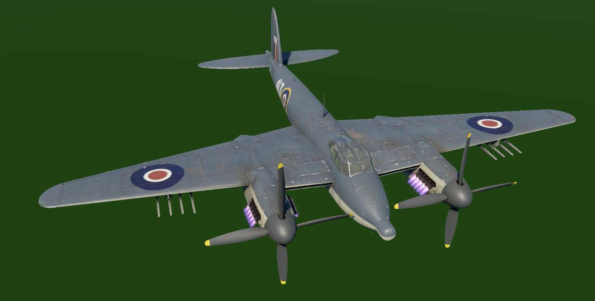 cicada_WT's tweet image. Mosquito TR Mk 33は艦載雷撃機でシーモスキートなどとも呼ばれる。アレスティングフックもちゃんとある。Mosquito NF Mk IIは夜間戦闘機型で対空レーダーがある
#WarThunder #Devserver