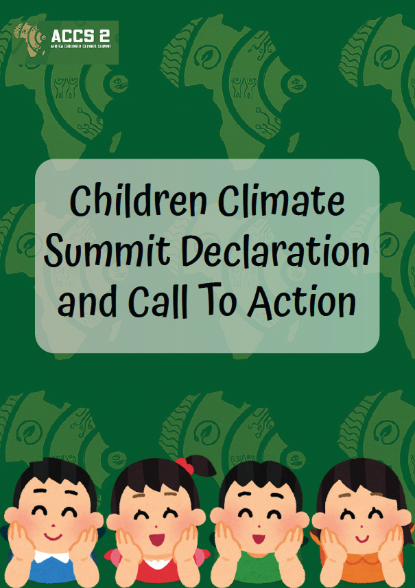 🌍 Children Demand Climate Justice &amp; ACTION, Not Just Promises 🌱 From Addis Ababa to every corner of Africa, young voices are rising. The Children’s Climate Summit Declaration is more than a plea, it's a demand for child-centered climate action, woven into policies, budgets, and