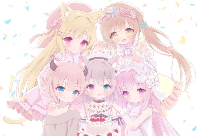 本日9月9日は千歳坂46メンバー・ゆのくらげさん(@Kurage_cc)のお誕生日です!🎂
そして、結月ちいさん、萌ノうにさん、Shiroさん、うさみゆるさんも今月がお誕生日なので、みんなまとめて描かせていただきました!!
おめでとうございます!!«٩(*' ꒳ `*)۶» 