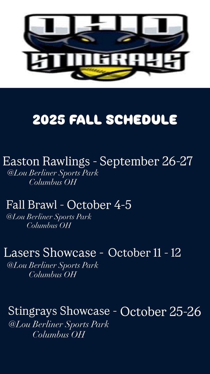Fall Schedule!! <a href="/OhioStingrays07/">Ohio Stingrays 07</a>