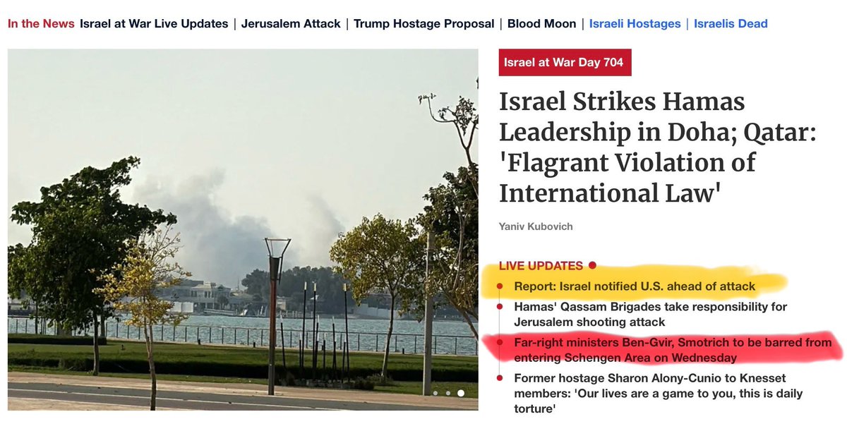 Israel did not notify US  (wrong reporting of HARETZ)- Bibi notified DJT that is all.