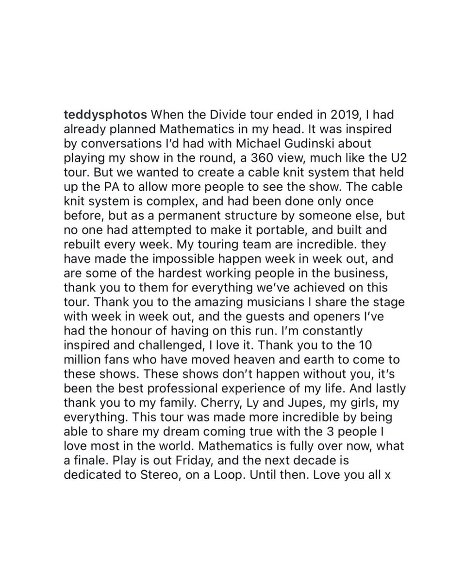 Ed bids farewell to the Mathematics Tour via Instagram. 🥲

Thank you for the best memories &lt;3 So proud of you and the whole team for making it happen.