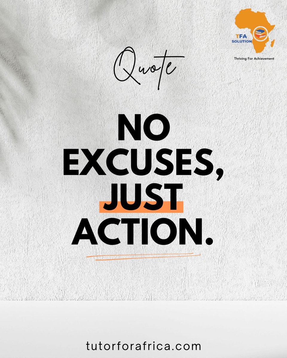 TFA_Solution's tweet image. “No excuses, just action.” 💪📚
Third term is here—finish strong! Track your progress, stay consistent, and make every lesson count. 🚀
Start learning with TFA LMS 👉 tfa.tutorforafrica.com
#InspirationWednesday #TFASolution #LearnWithTFA #CBE #EdTech