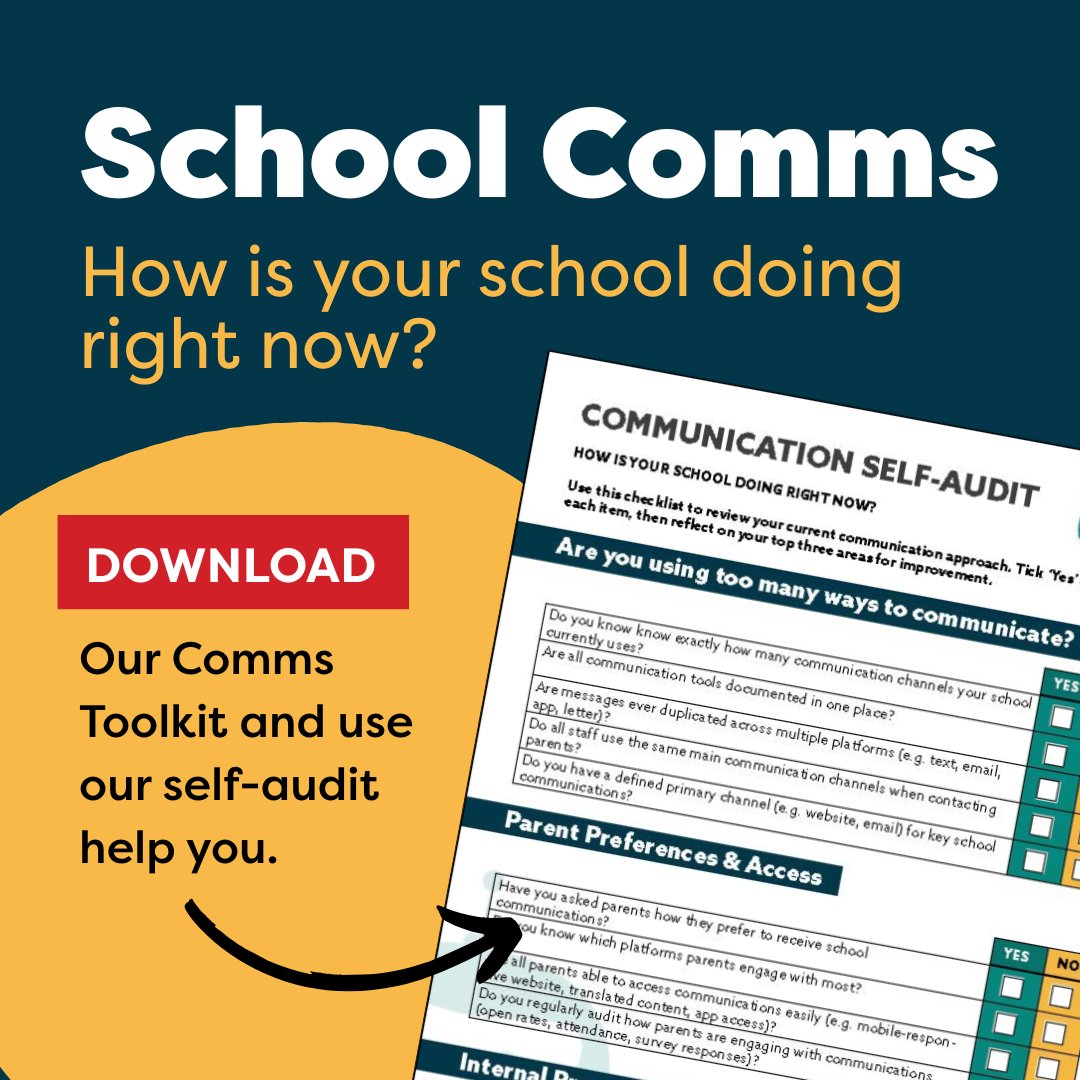 Back to School Comms? Forms, emails, letters flying around already?

Simplify it all and save your school time and budget 💸

✅ FREE School Comms Toolkit
✅ Self-audit checklist
✅ Parent questionnaire

🔗 tinyurl.com/7vznt74h
#SchoolComms #BackToSchool #SBM #EduTwitter