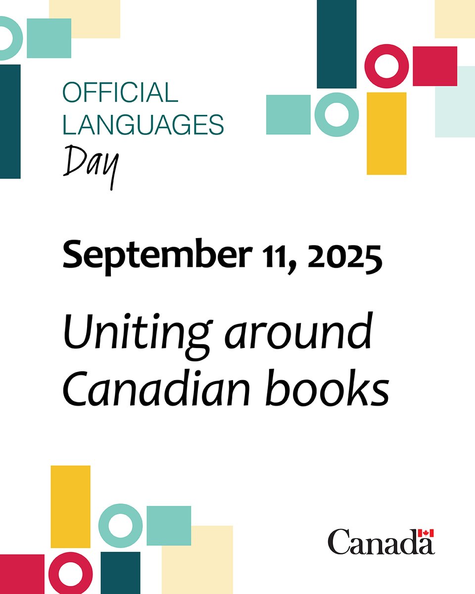 📖 On September 11, let yourself be swept away by stories that build bridges between the country’s language communities.

Take part in the #OfficialLanguages Day event: Uniting Around Canadian Books — catalogue.csps-efpc.gc.ca/product?catalo… 

<a href="/OLchampionsLO/">OL Champions LO</a> <a href="/School_GC/">Canada School of Public Service</a> <a href="/ldn_rdl/">Linguistic Duality(LDN)/Dualité Linguistique(RDL)</a> <a href="/TBS_Canada/">TBS Canada</a>
#OLDay