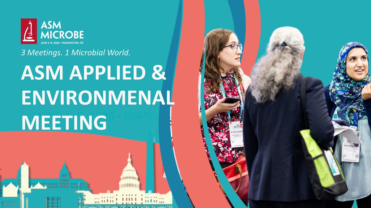 ASMicrobiology's tweet image. At the ASM Applied &amp;amp; Environmental Microbiology Meeting at #ASMicrobe 2026, discover how microbes power sustainability and resilience across our planet. This meeting is your hub for microbial solutions that shape a sustainable future. Discover more: asm.social/2A8