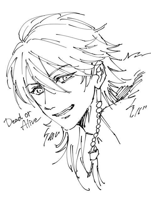 らくがきで描いたら割と上手く描けた帝統くん 