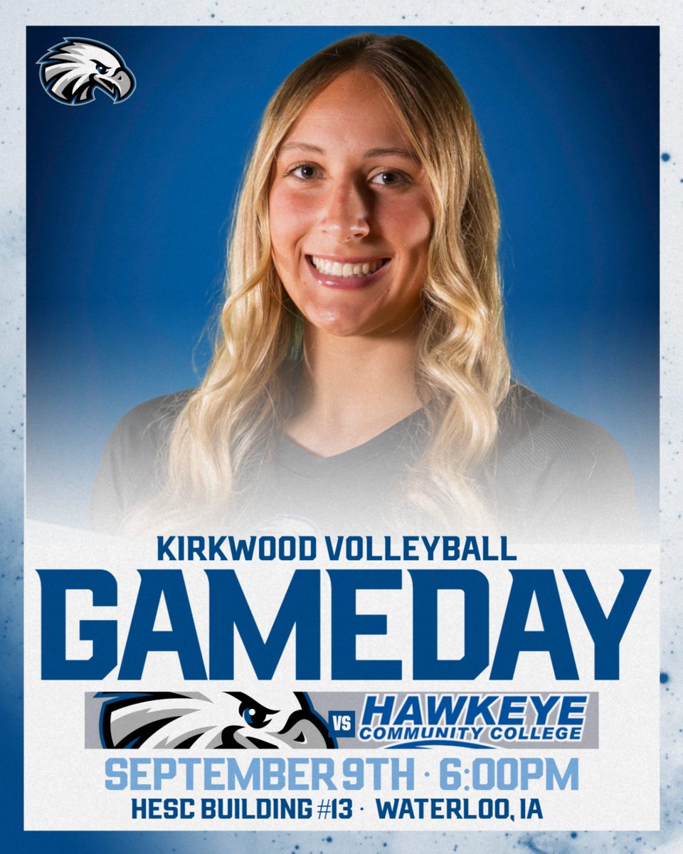 Kirkwood Eagles (@kirkwoodeagles) on Twitter photo VOLLEYBALL
🆚 Hawkeye Community College
🕐 6:00PM
📍 HESC Building #13 I Waterloo, IA
🔗redtailathletics.com/Blueframe
#GoEagles🦅🏐 |
<a href="/KCC_VB/">Kirkwood Volleyball</a> VOLLEYBALL
🆚 Hawkeye Community College
🕐 6:00PM
📍 HESC Building #13 I Waterloo, IA
🔗redtailathletics.com/Blueframe
#GoEagles🦅🏐 |
<a href="/KCC_VB/">Kirkwood Volleyball</a>