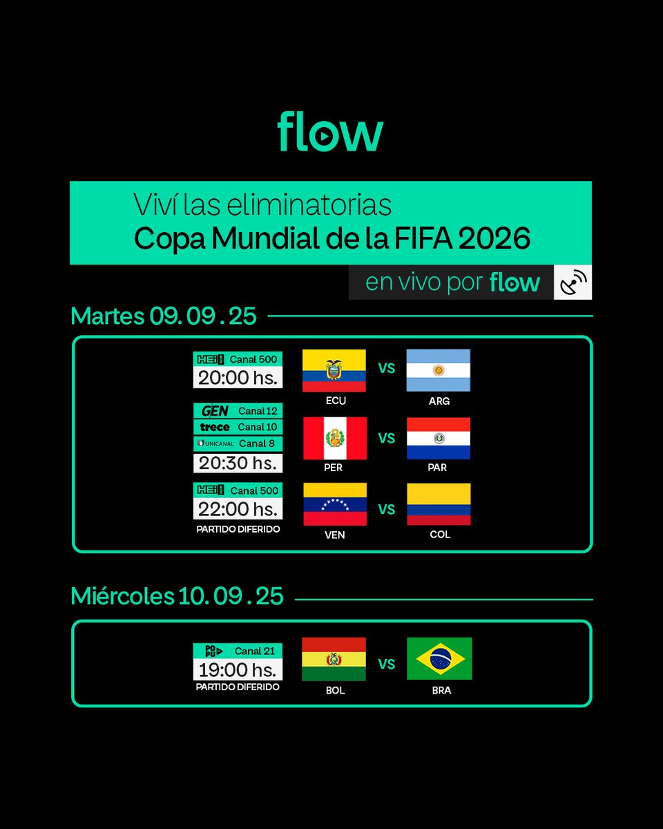 Disfrutá de lo mejor del fútbol con la mejor conexión, viví las eliminatorias en vivo por FLOW. ⚽🏃🏼‍♂️