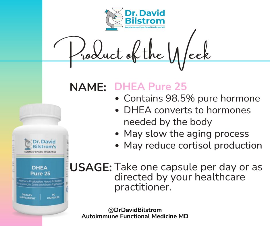 🔥 Feeling off? This could be your hormone reset.
DHEA Pure 25 delivers 98.5% pure support to:
🌀 Balance hormones
🧠 Sharpen mental clarity
💤 Reduce stress + cortisol
🧬 Slow signs of aging

👉 drdavidbilstrom.com/product/dhea-p…

#DHEAPure2 #DrBilstrom
