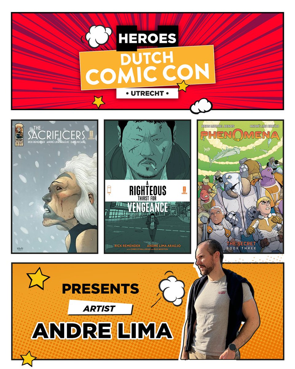 André Lima’s Marvel credits include Fantastic Four, Avengers AI, Spider-Verse, Inhumans, Spidey, and Black Panther. Recently, he’s focused on creator-owned projects like epic Phenomena trilogy, A Righteous Thirst For Vengeance, and The Sacrificers.

More: bit.ly/4glB2Hk