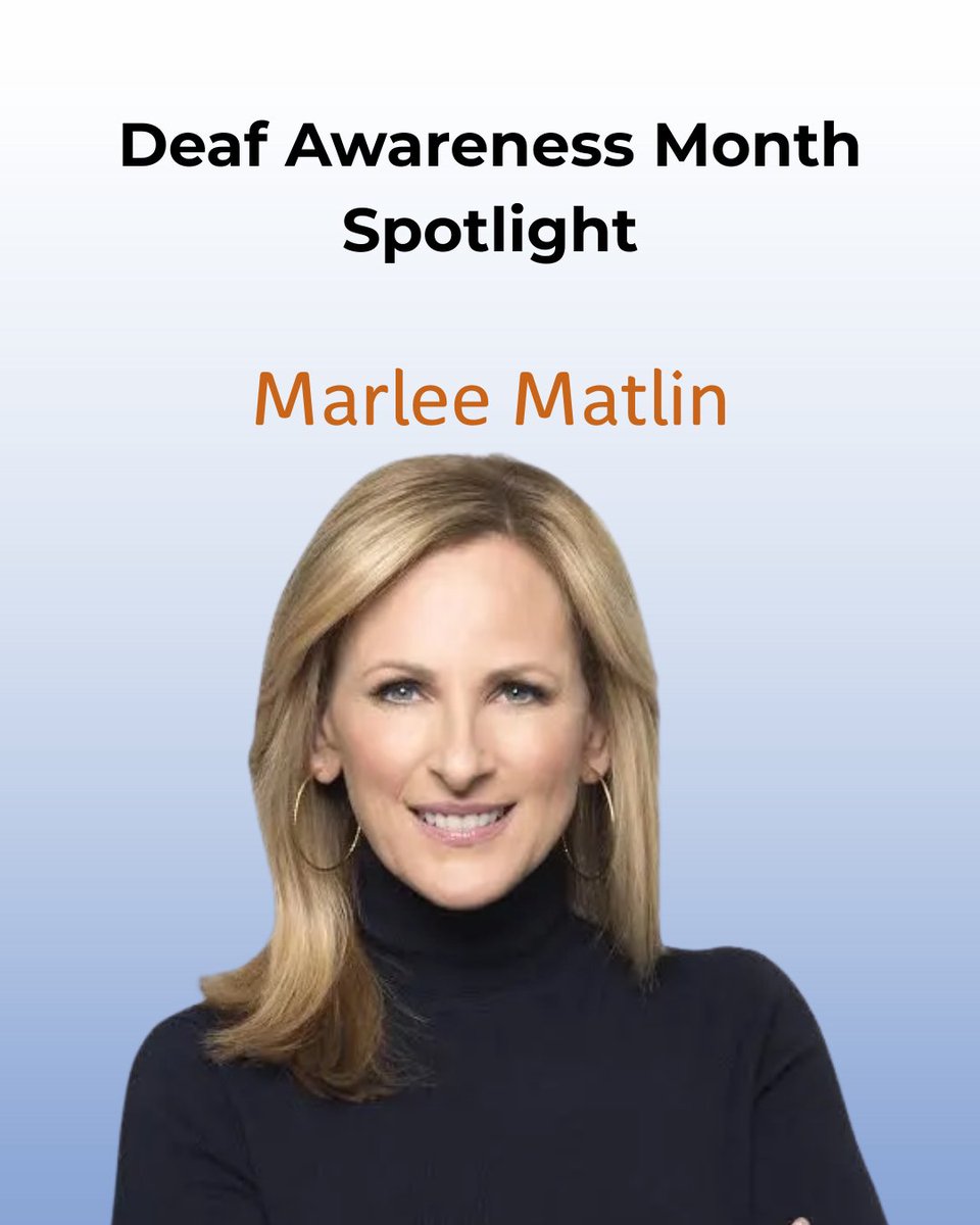 MTASignLanguage's tweet photo. 💙🤟 #DeafAwarenessMonth Spotlight: Marlee Matlin

From her groundbreaking Oscar win in 1987 to decades of advocacy, Marlee reminds us: Deaf voices belong everywhere - on screens, in leadership, in culture.

Who inspires you today? Tag them below so we can spotlight their work! https://t.co/MxZfbOE1C5