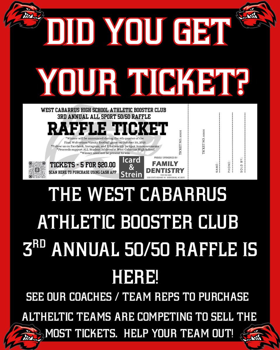 westcabboosters's tweet photo. Have you gotten your ticket yet?  Drawing is on 10/30/25 - Just in time for the Holidays!  No need to be present to win!
See your coaches / team representatives to purchase. https://t.co/A2XFGFCfQ5
