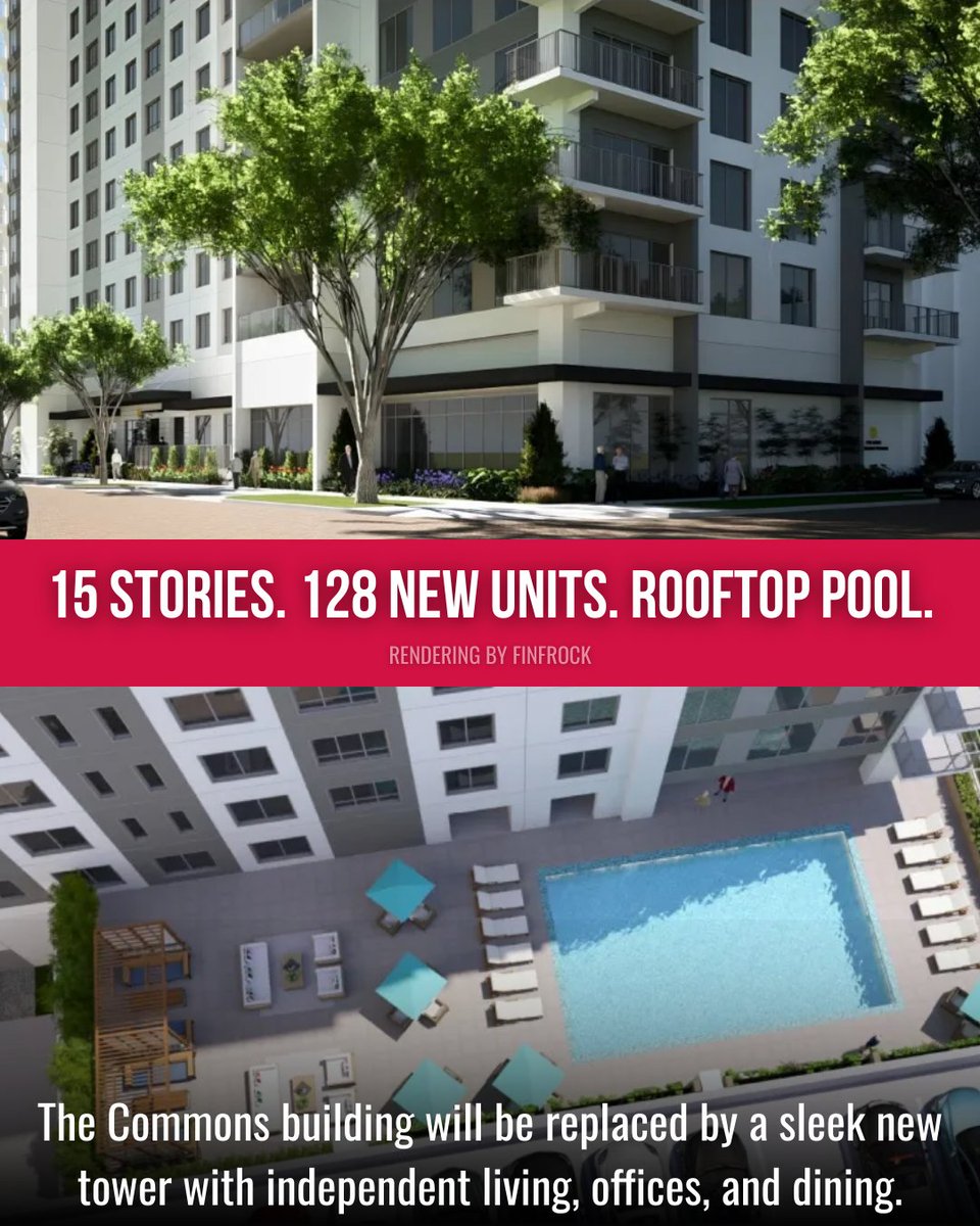 jaredjonesgroup's tweet photo. Big changes are coming to downtown Orlando as Lutheran Towers moves forward with plans for a 15-story mixed-use tower at 300 E. Church St.

This expansion will boost independent senior living units to 311 total and add modern amenities while replacing the older Commons building. https://t.co/qbCfXHrioU