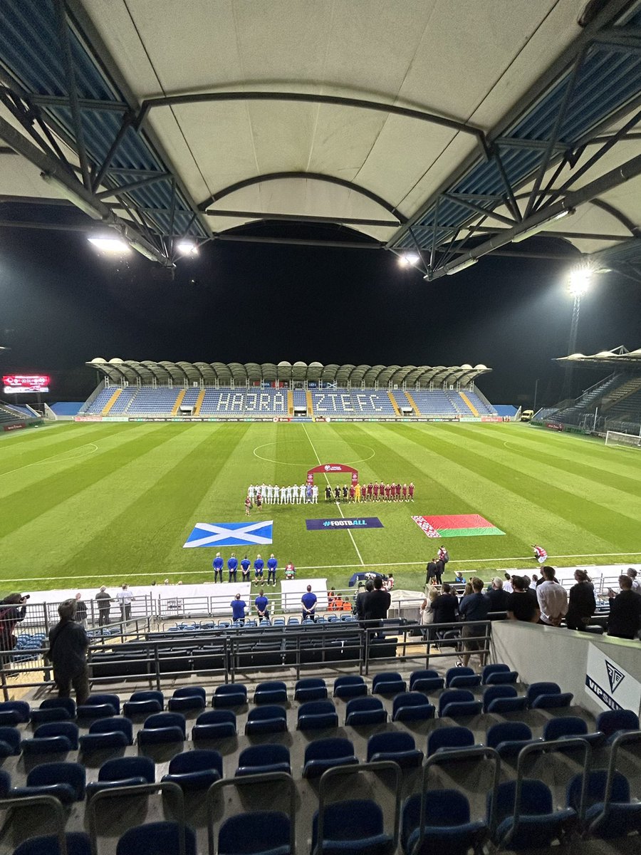 Paul__Barnes's tweet photo. A bizarre experience but an important win for Scotland and a prized momento for a young fan who travelled all the way to Zalaegerszeg to watch the action through a metal gate. https://t.co/p7fCjrNsBi