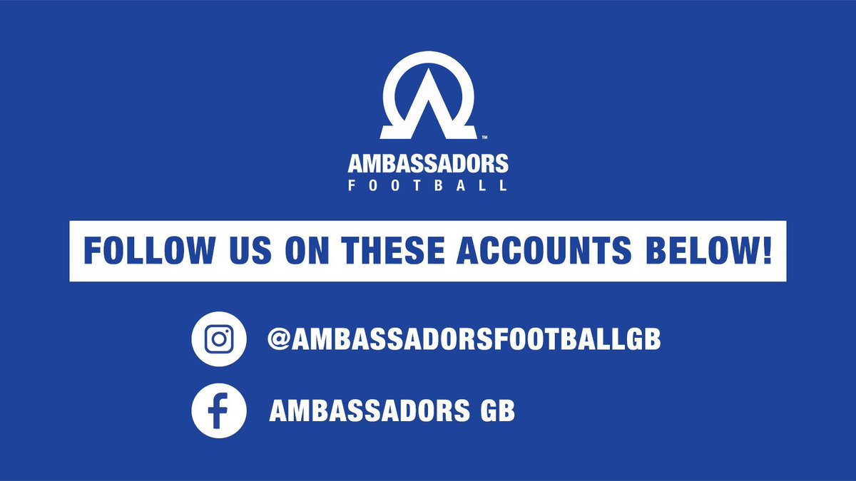 🚨 Update! 🚨

We’re no longer posting on X/Twitter ❌

But don’t miss out—stay connected with us here:
📸 Instagram: @ambassadorsfootballgb
📘 Facebook: Ambassadors GB

👉 Follow along for updates, stories, and ways to get involved!