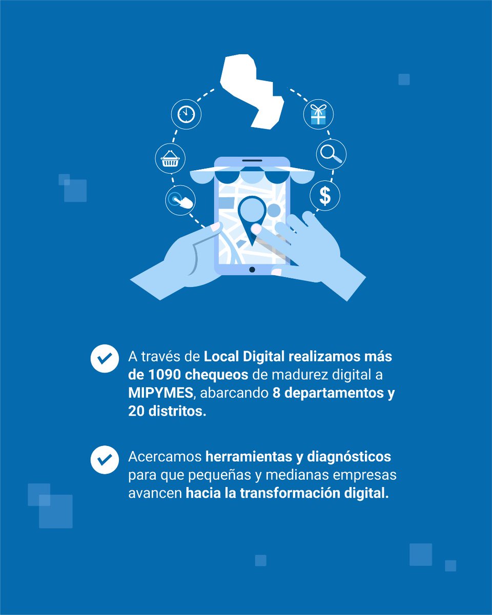 PNUDPARAGUAY's tweet photo. ¡Transformando las MIPYMES a través de la digitalización!💪

Desde LOCAL Digital, iniciativa de nuestro #AccLabPy con el Viceministerio de Mipymes y @el_BID, impulsamos 1090 chequeos digitales. 

🔍 Conocé este y otros aportes: https://t.co/93PbQW8sgr
#PNUDPy48 #MásDigitalPy https://t.co/EySAdAX79T