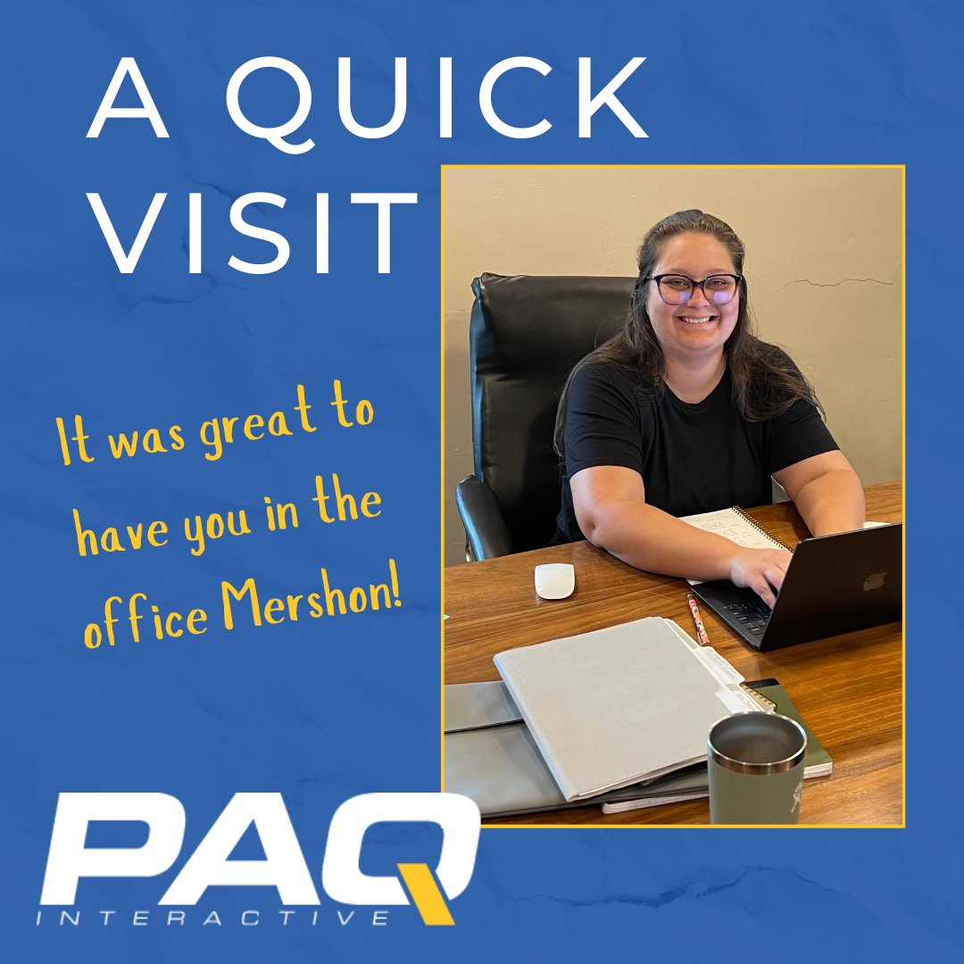 A quick visit — our Events Coordinator, Mershon, was back in the office for a little while! We’re grateful for the flexibility of remote work, but nothing beats the energy of having the whole team together.
#PAQInteractive #Collaboration #smallteam