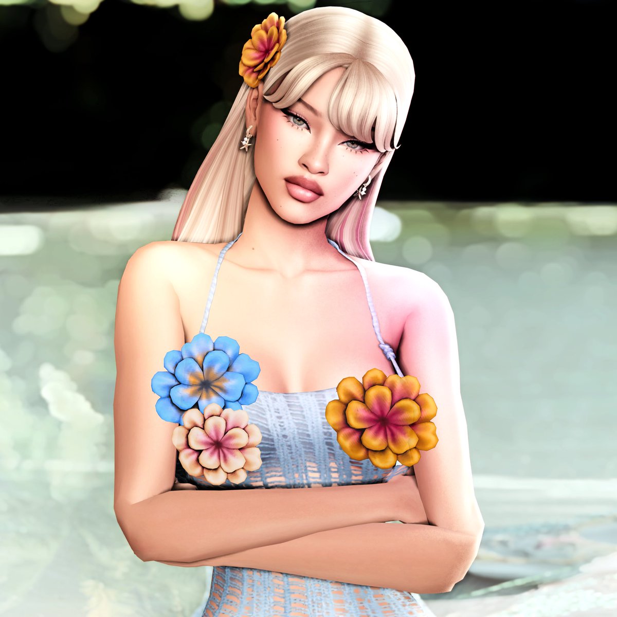 MiresaaSims's tweet photo. Lacy 🌺 Midnight Sun 🤭 Zara Larsson VMA inspired look 🙂‍↕️ #Sims4 #ShowUsYourSims #TheSims4 https://t.co/gBXEts3z4Z